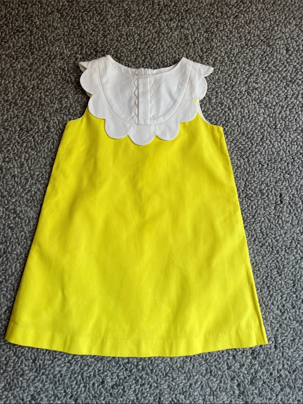 Jacadi Yellow Shift Dress with White Scalloped Collar
